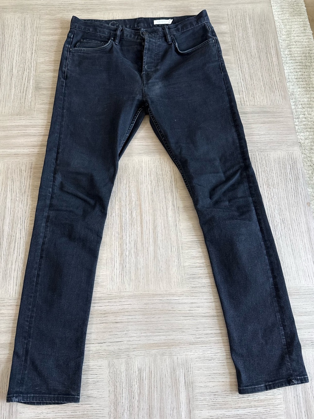 AllSaints Men’s Cigarette Black Jeans 32 X 32 Skinny Black Pants EUC